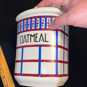 Antique oatmeal canister